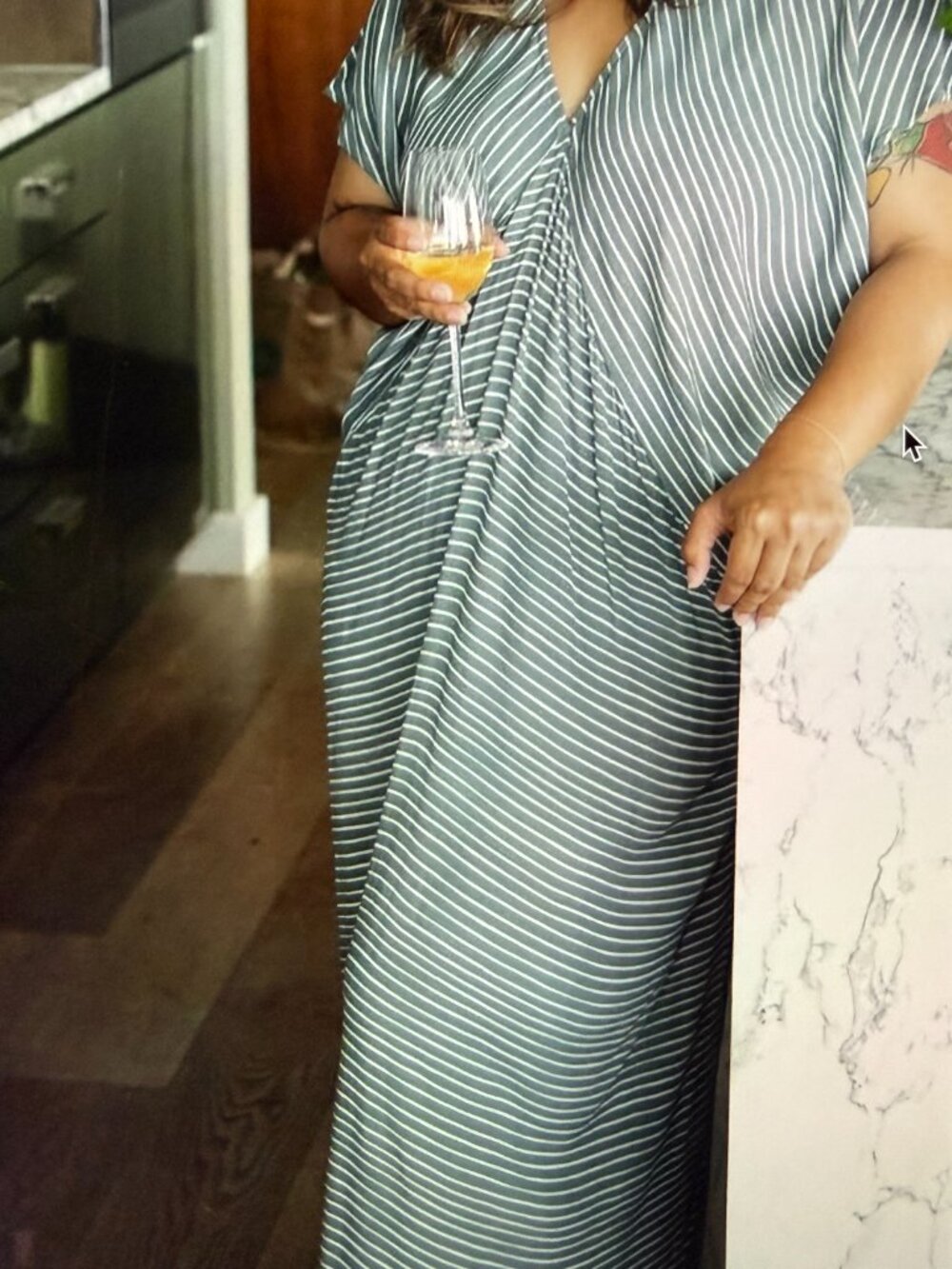 Fighting Eel Ava Sky gray stripe dress sz XS